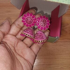 Pink Jhumkas